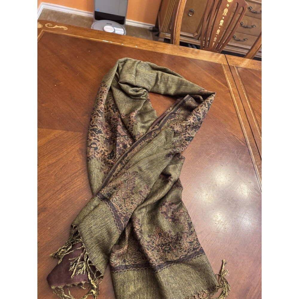 Pashmina Scarf Shawl,Paisley, Multicolored ScarfThis retro Pashmina ShawL - Picture 3 of 10